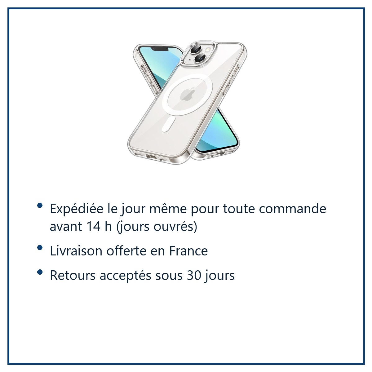 Expédition le jour même, livraison offerte, retours sous 30 jours – Coque Silicone Transparente Compatible Magsafe Pour iPhon