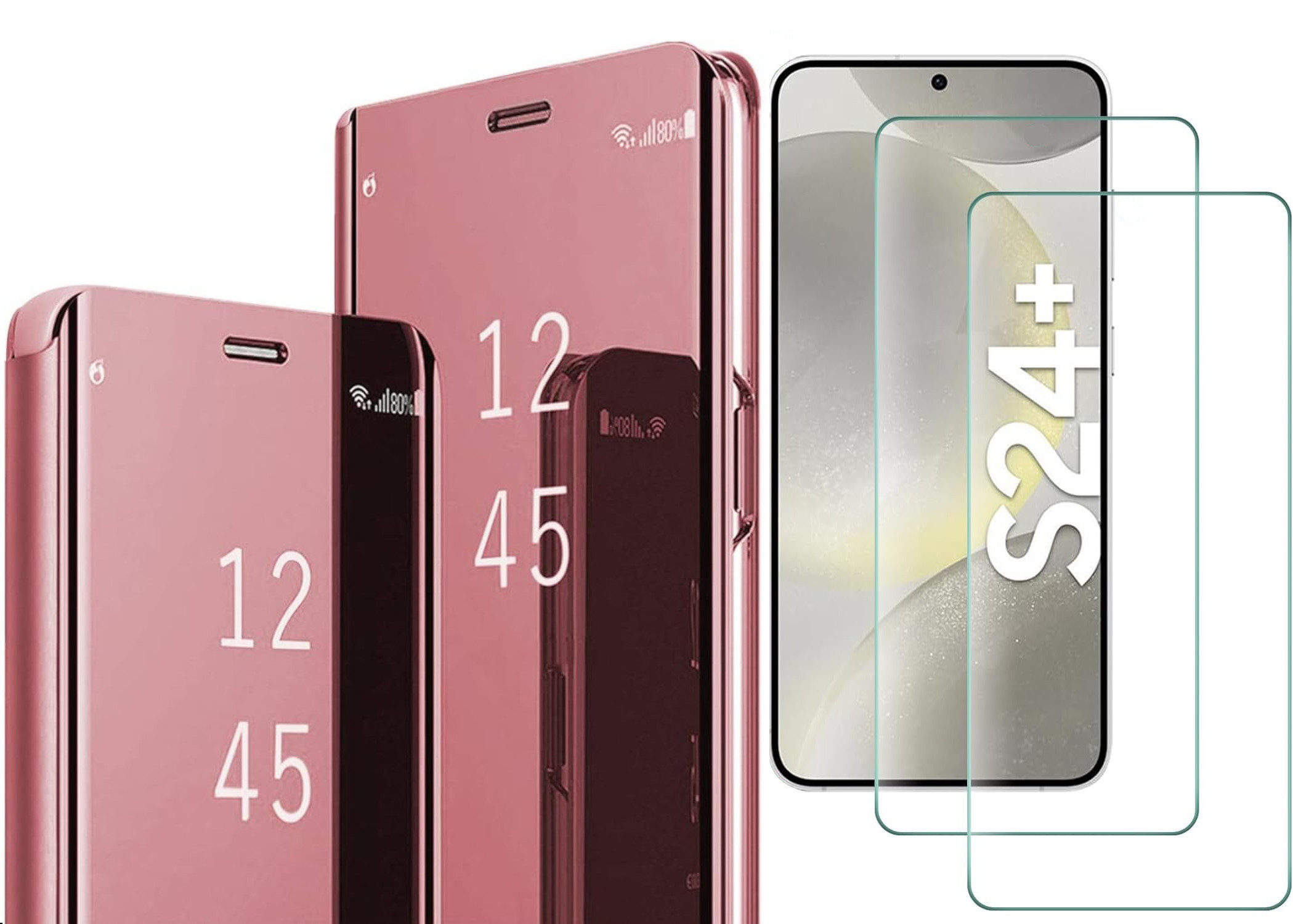 case-flip-rose-verres-trempes-x2-pour-samsung-s24-plus-little-boutik