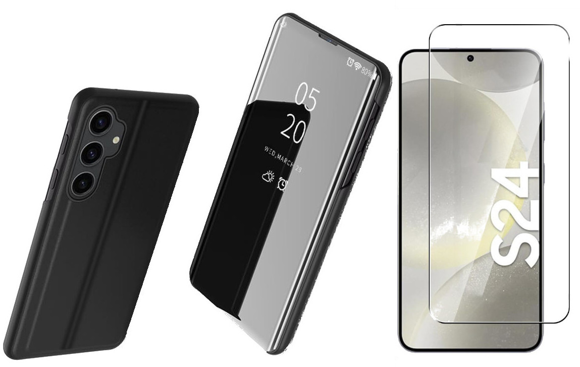 coque-flip-miroirr-noir-glass-pour-samsung-s24-little-boutik