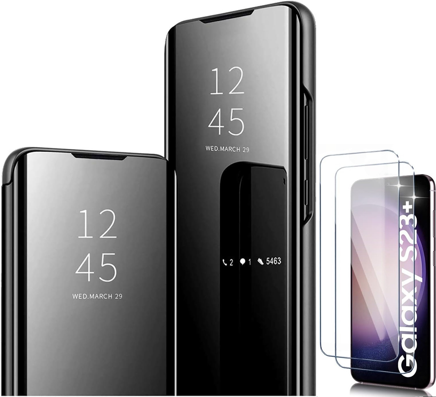 coque-rabat-miroir-noir-glass-x2-pour-samsung-s23-plus-little-boutik