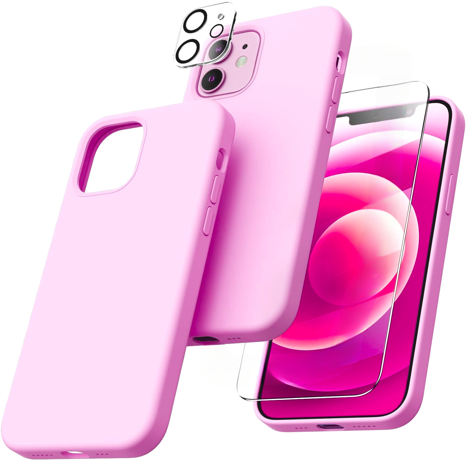 coque-silicone-rose-protection-vitre-verre-trempe-ecran-camera-pour-iphone-12-little-boutik