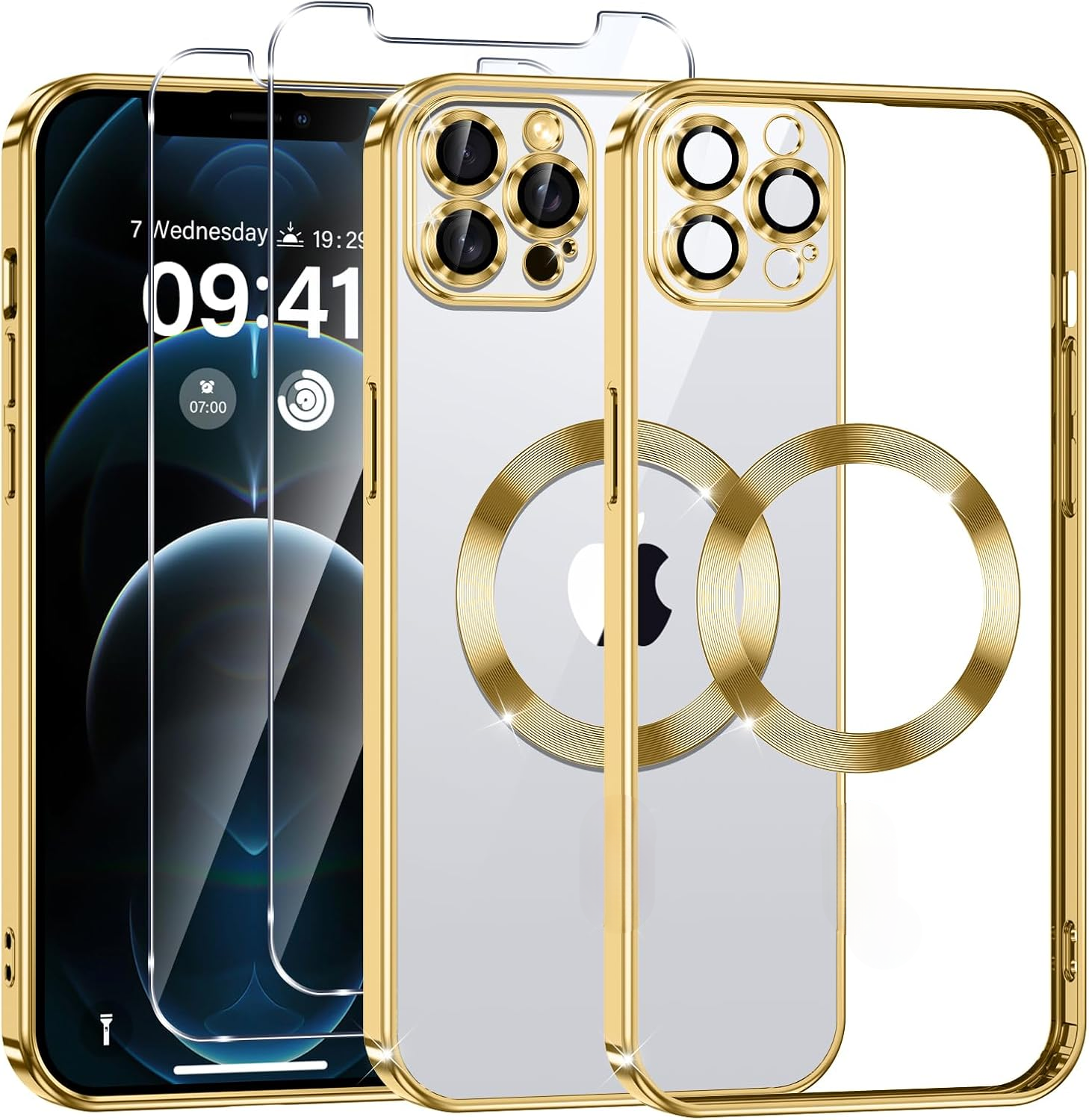 case-antichoc-iphone-14-plus-magsafe-silicone-gold-glass-x2-little-boutik
