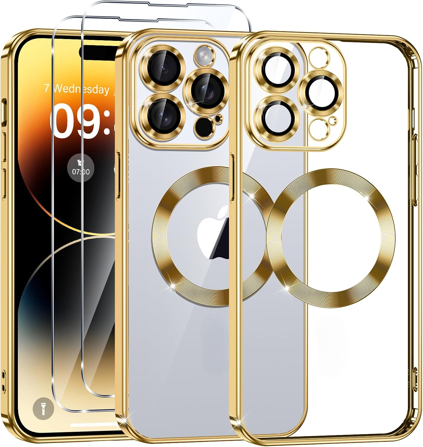case-antichoc-iphone-14-pro-magsafe-silicone-gold-glass-x2-little-boutik