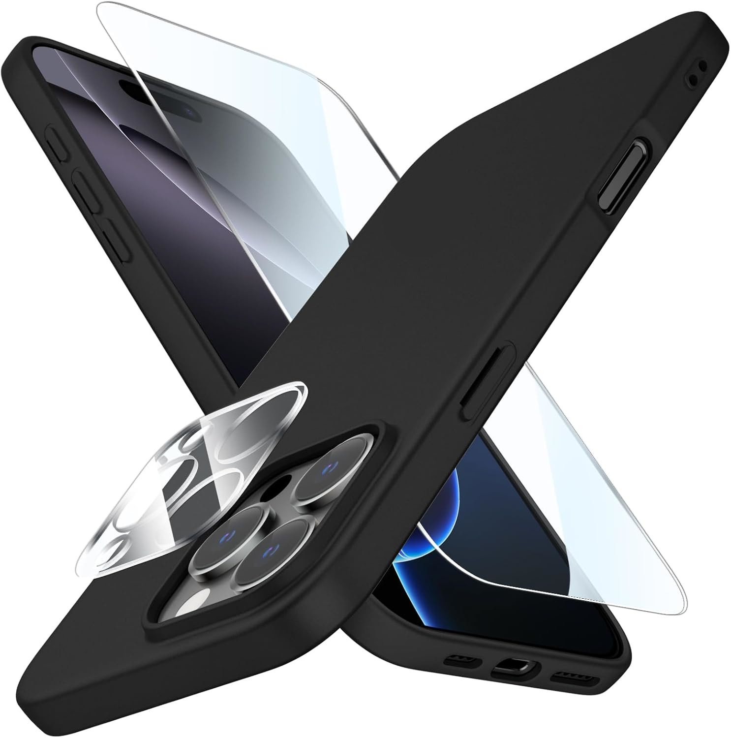 coque-silicone-noir-pack-glass-iphone-16-pro-max-little-boutik
