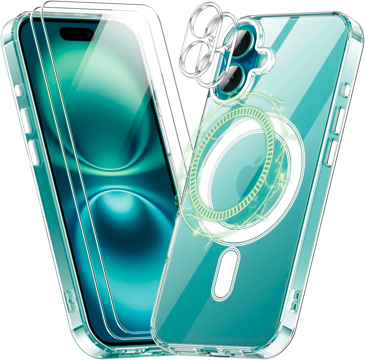 coque-silicone-antichoc-transparente-pack-glass-x2-pour-iphone-16-plus-little-boutik