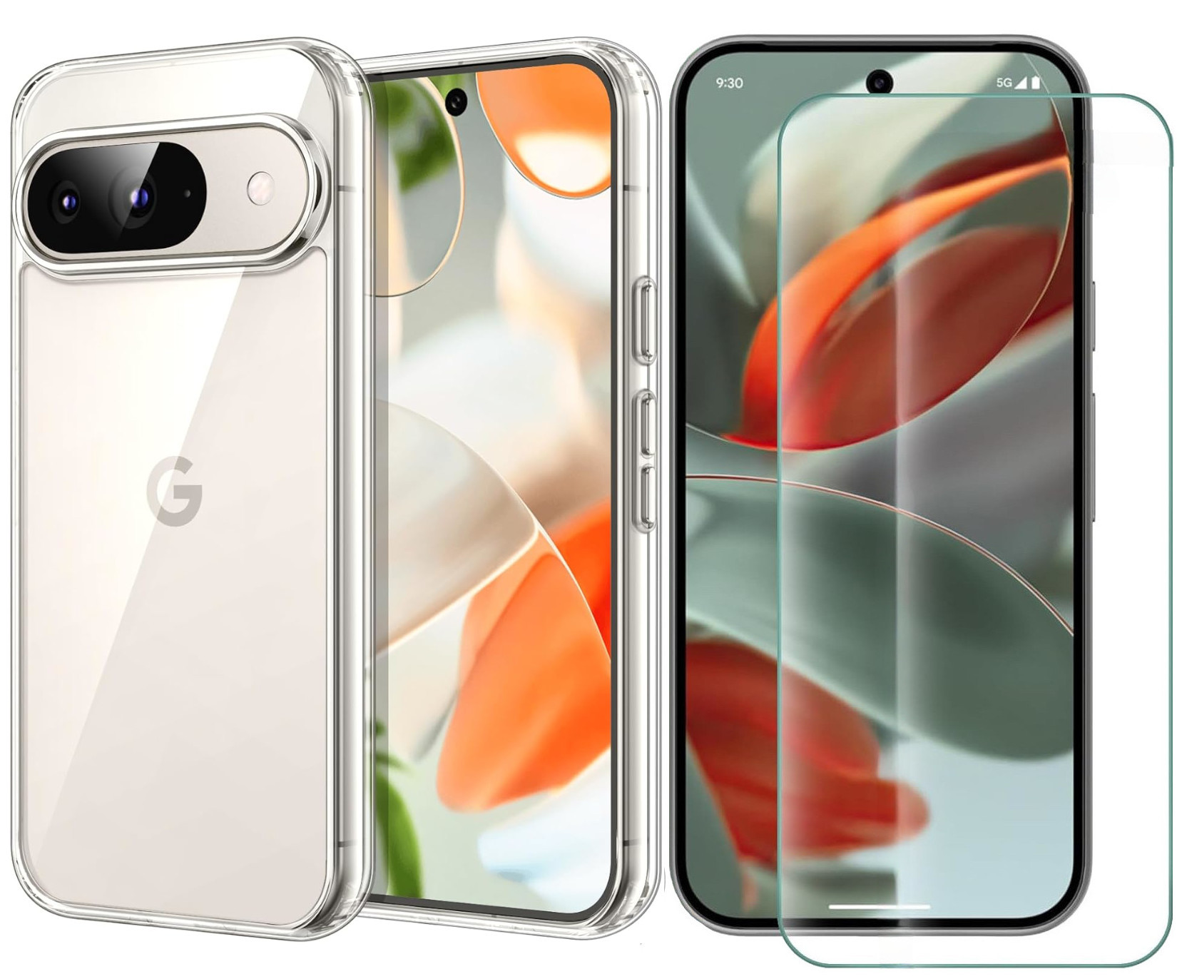 coque-silicone-transparente-pour-pixel-9-verre-trempe-vitre-de-protection-little-boutik