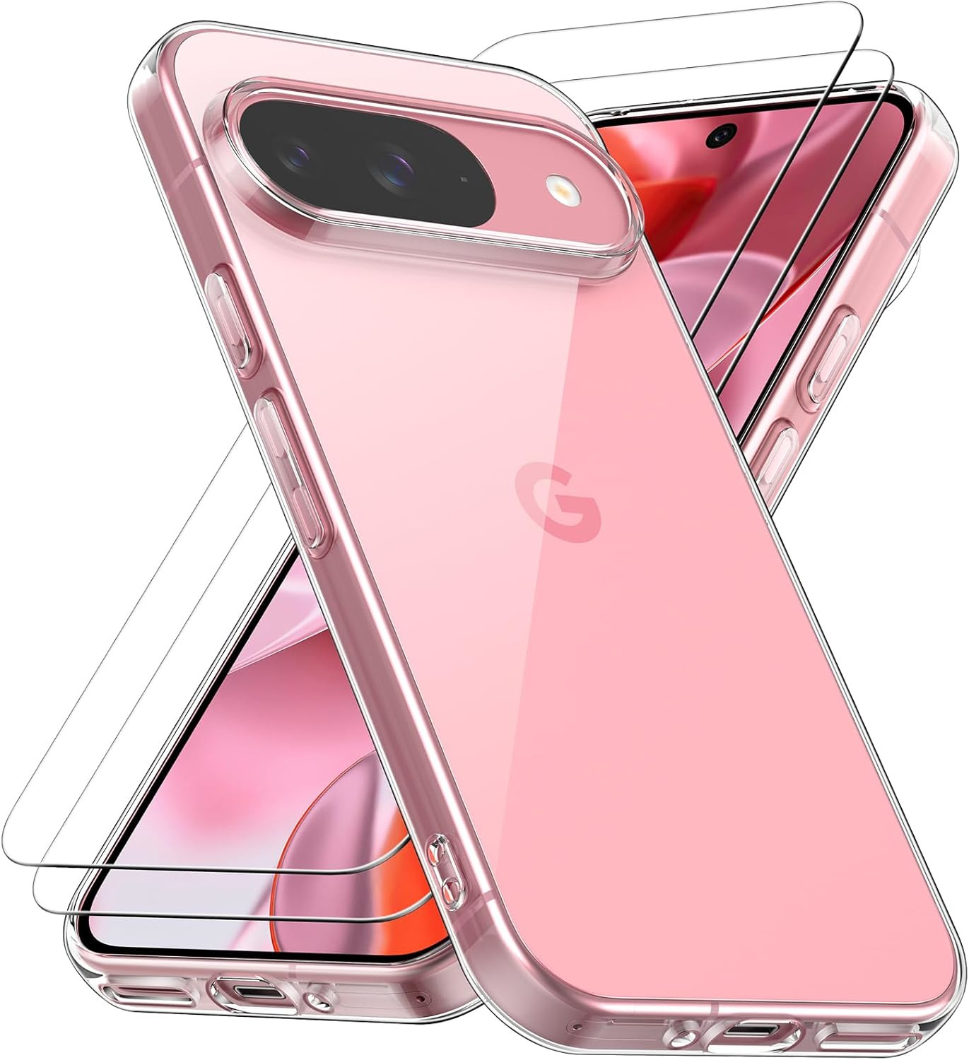 coque-silicone-transparente-pour-pixel-9-verre-trempe-vitre-de-protection-x2-little-boutik