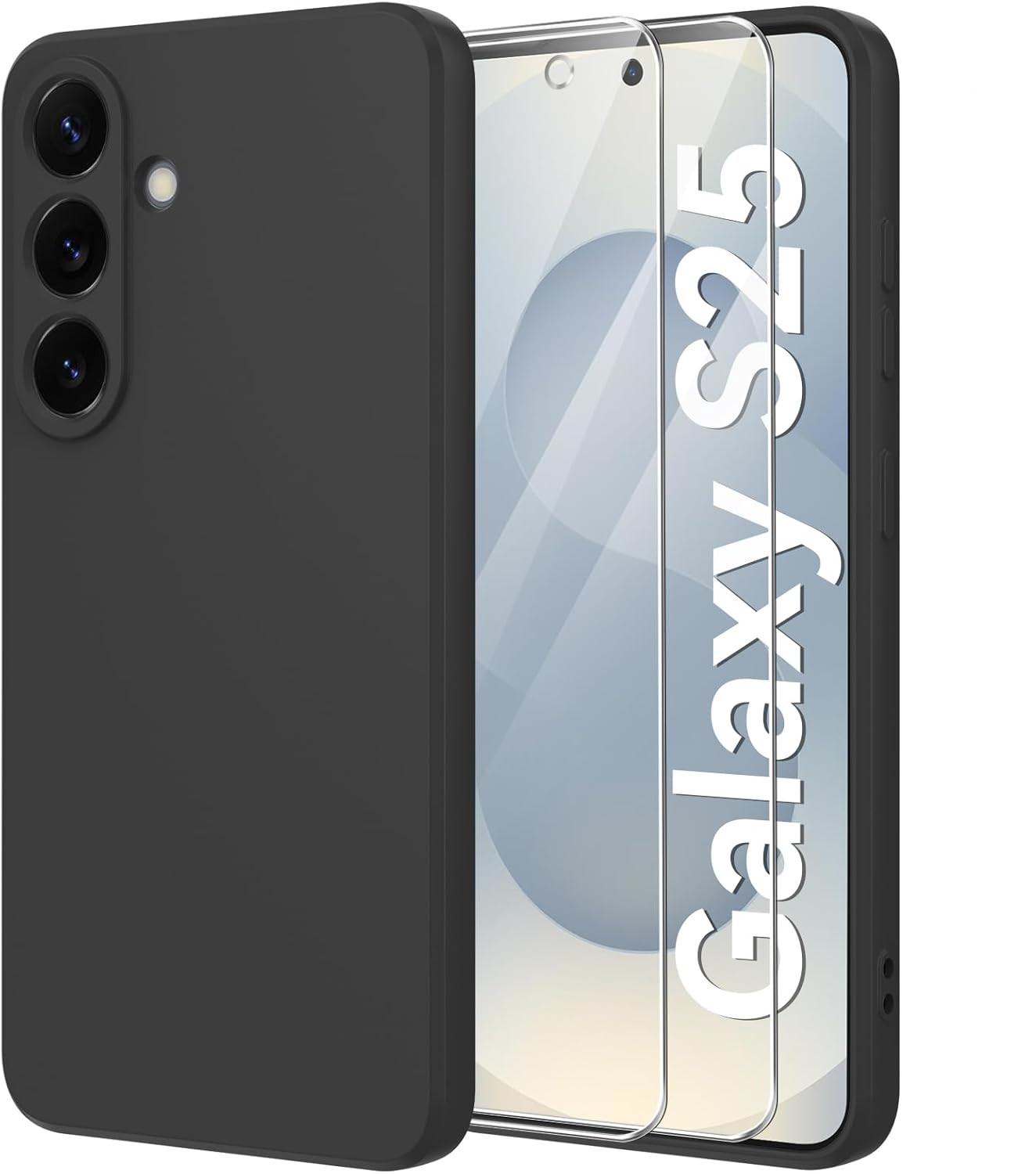 coque-silicone-noir-2x-verres-trempes-samsung-galaxy-s25-little-boutik
