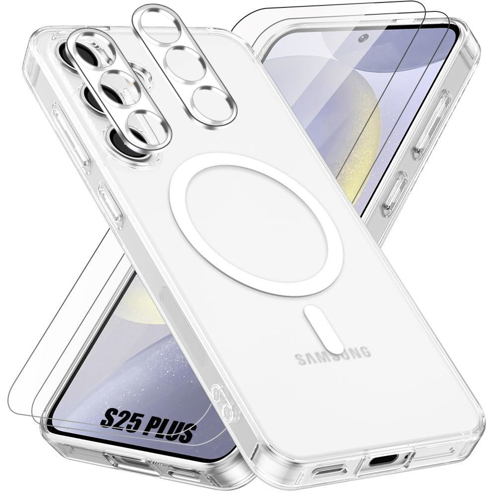 coque-silicone-magsafe-transparente-verres-trempes-camera-lass-x2-samsung-s25-plus-little-boutik