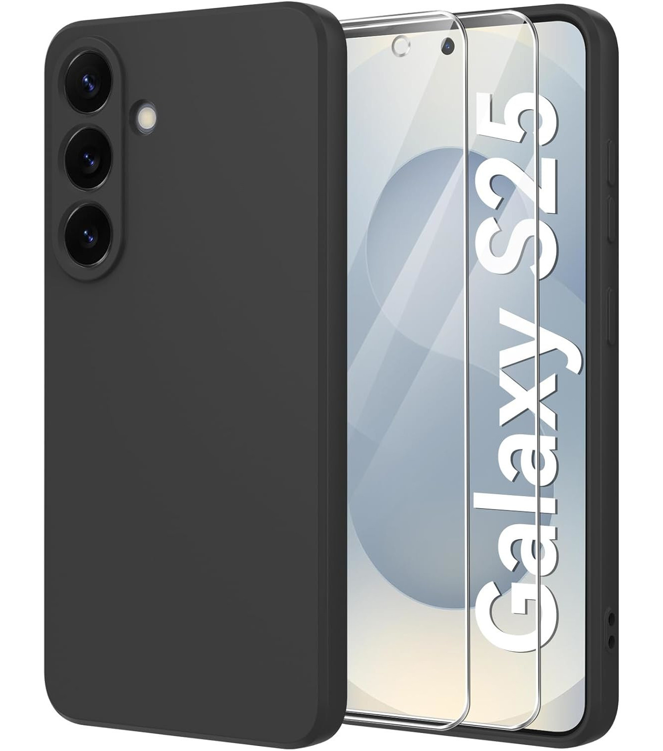 coque-silicone-noir-2x-verres-trempes-samsung-galaxy-s25-little-boutik