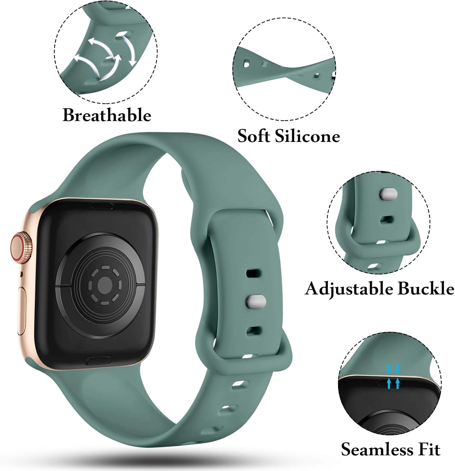 bracelet-vert-silicone-iwatch