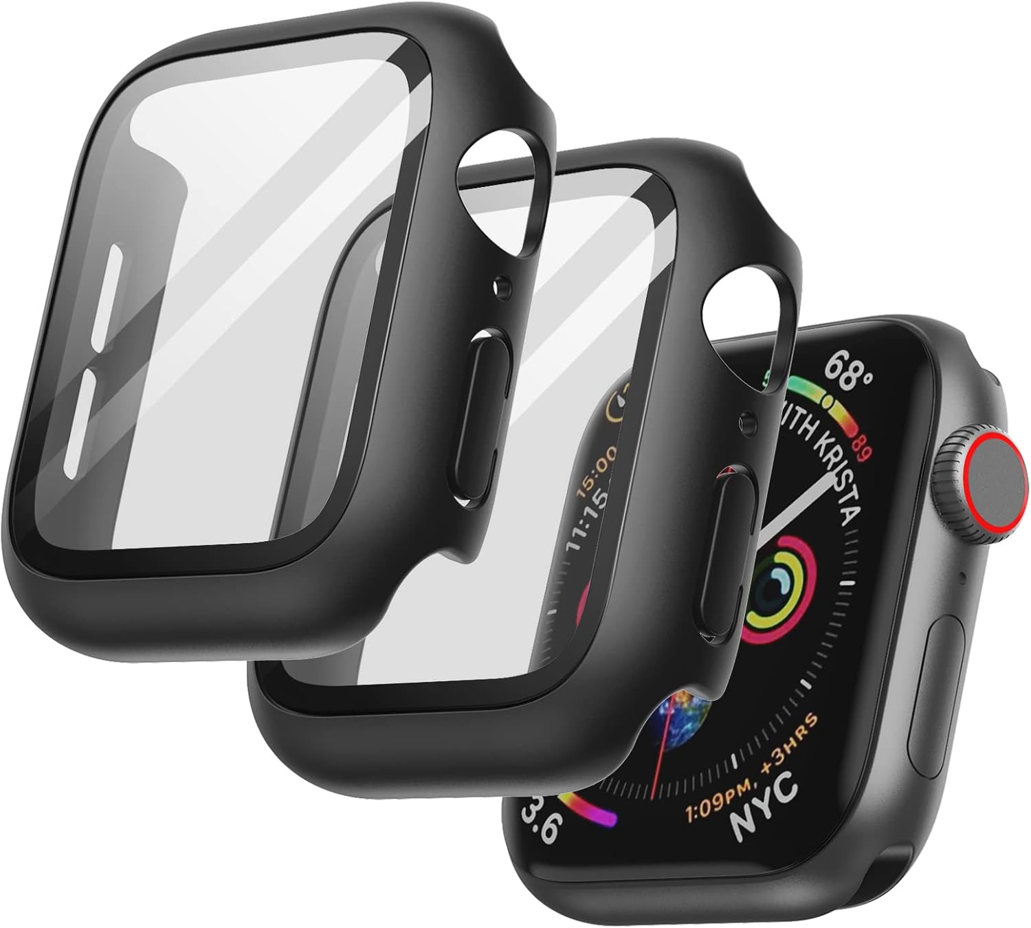 2x-coque-noir-integrale-pour iwatch-40mm