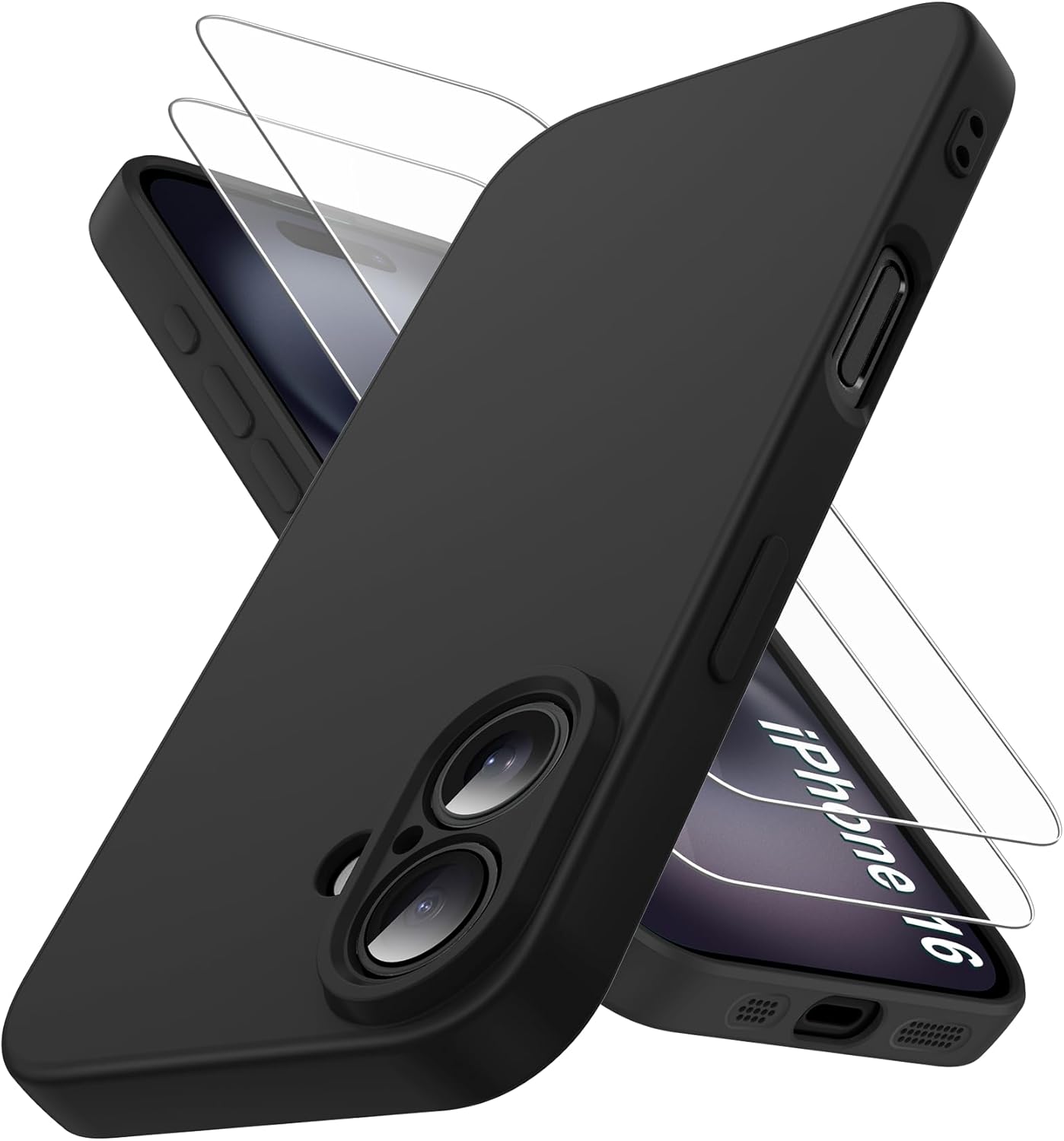 coque-silicone-noir-2x-verre-trempe-pour-iphone-16-little-boutik