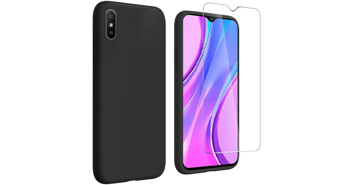 Pack Coque Silicone + Verre Trempé Pour Xiaomi Redmi 9A - Little Boutik, Neuf !