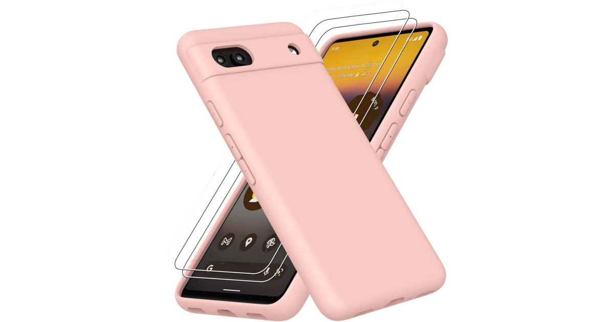 Coque Silicone Rose + 2 Verres Trempés Pour Google Pixel 7A - Pack Little Boutik - Neuf Avec Emballage
