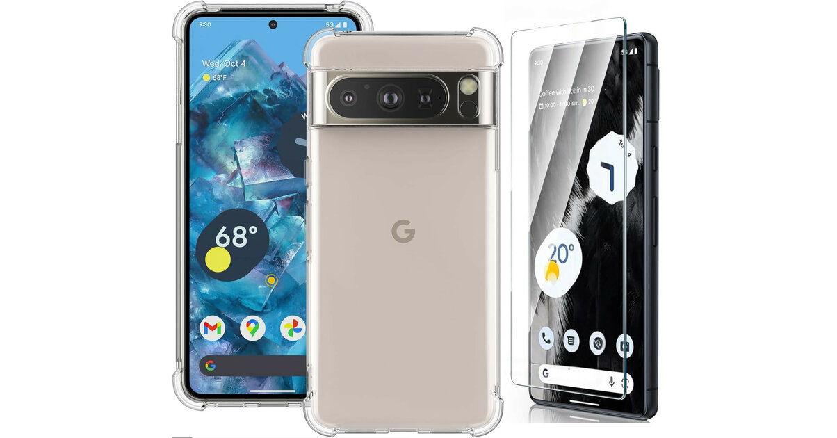 Pack Accessoires Google Pixel 6 Pro - Coque Silicone Transparente + 2 Verres Trempés - Marque Little Boutik - Neuf Sous Blister