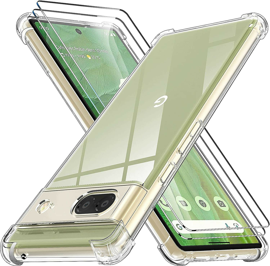 Coque Silicone Noire + Vitre Protection Ecran Pour Google Pixel 7 Pro 5g Little Boutik