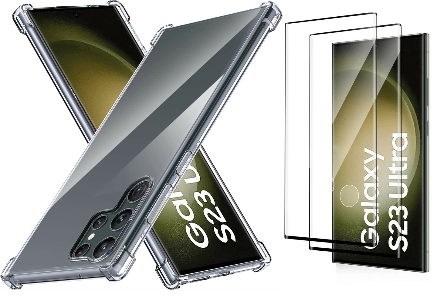 Coque Silicone Transparente Angles Renforces + 2 Verres Trempes Pour  Samsung Galaxy S23 Ultra 5G Little Boutik® - Samsung/S23 ULTRA -  little-boutik