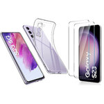 coque-pour-samsung-s23-silicone-transparente-verre-trempe-x2