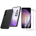 coque-pour-samsung-s23-plus-silicone-noir-verre-trempe-protection-ecran-x2