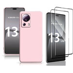 coque-silicone-rose-verre-trempe-x2-xiaomi-13-lite-5g-little-boutik