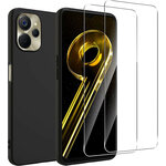 coque-silicone-noir-verres-trempes-x2-realme-9i-5g-little-boutik