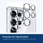 Protections en verre trempé pour lobjectif photo du Galaxy S25 Ultra