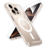 Coque transparente MagSafe et 2 verres trempés pour iPhone 16 Pro
