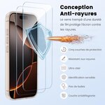 Verre trempé 9H anti-rayures pour iPhone 16 Pro
