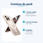 Contenu du pack : coque souple, 2 verres trempés, lingettes