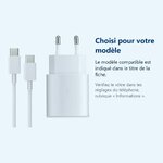 Accessoire ajusté au modèle exact – Chargeur Blanc Rapide 25W + Cable USB C pour Samsung S25 / S25 Plus / S25 Ultra / S24 FE