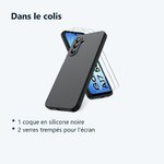 Contenu du colis – Coque Pour Samsung Galaxy A17 Silicone Noir + 2 Verres Trempes