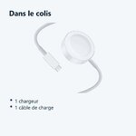Contenu du colis – Chargeur Blanc Rapide pour Watch et Cable de Charge Rapide USB‑C