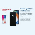 Accessoire ajusté au modèle exact – Coque Souple Silicone Pour iPhone X (10) / Xs (10s) Noir + Verre Trempé Anti chocs et Ray