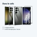 Contenu du colis – Coque antichoc pour Samsung Galaxy S23 Ultra (6,8 pouces) et Verre Trempé Film Protection Ecran