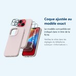 Accessoire ajusté au modèle exact – Coque Silicone Rose + Verres Trempes et Protections Camera Arriere X2 Pour iPhone 14 Plus