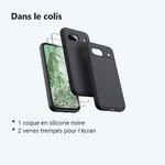 Contenu du colis – Coque Pour Google Pixel 8a Silicone Noir + 2 Verres Trempes