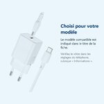 Accessoire ajusté au modèle exact – Chargeur Rapide 30W + Cable USB-C Blanc pour iPhone 16 / 16 PLUS / 16 PRO / 16 PRO MAX /