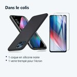 Contenu du colis – Coque Silicone Noir + Verre Trempe Pour Oppo Find X3 Lite