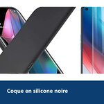 Vue de détail – Coque Silicone Noir + Verre Trempe Pour Oppo Find X3 Lite
