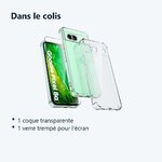 Contenu du colis – Coque Pour Google Pixel 8a Silicone Transparente Angles Renforces + Verre Trempe