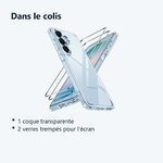 Contenu du colis – Coque Pour Samsung Galaxy S26 Silicone Transparente Angles Renforces + 2 Verres Trempes