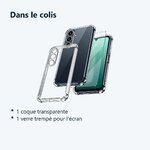 Contenu du colis – Coque Pour Samsung Galaxy A16 Silicone Transparente Angles Renforces + Verre Trempe