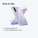 Contenu du colis – Coque Pour Samsung Galaxy A37 5G Silicone Transparente Angles Renforces + 2 Verres Trempes