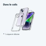 Contenu du colis – Coque Silicone Angles Renforces + 2 Vitres Protection Ecran Pour Apple iPhone 14 Plus