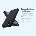 Accessoire ajusté au modèle exact – Coque Pour iPhone 16 Silicone Noir + 2 Verres Trempes