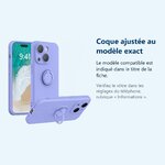 Accessoire ajusté au modèle exact – Coque Silicone Pour iPhone 14 Plus Couleur Violet Avec Anneau Support
