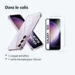 Contenu du colis – Coque antichoc pour Samsung Galaxy S23 (6,1 pouces) et Verre Trempé Film Protection Ecran