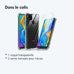 Contenu du colis – Coque Silicone Transparente Angles Renforces + 2 Verres Trempes Pour Xiaomi Redmi 9C / 9C NFC