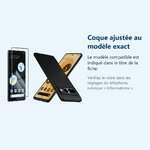 Accessoire ajusté au modèle exact – Coque Silicone Noire + Vitre Protection Ecran Pour Google Pixel 7 Pro 5G